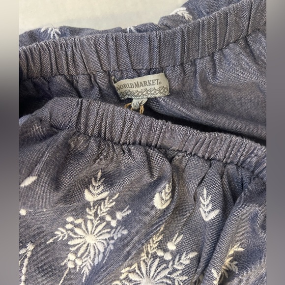 Cost Plus World Market Blue Chambray dress w/white embroidery detail Sz-L/XL.U12 - Picture 8 of 12